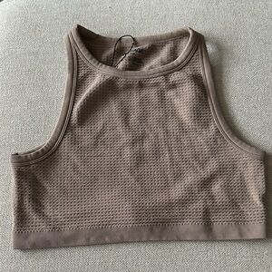 Garage Taupe Textured Crop Top